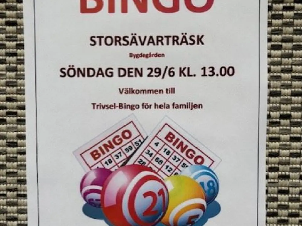 affisch med bingobollar